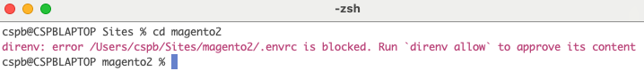 direnv blockiert