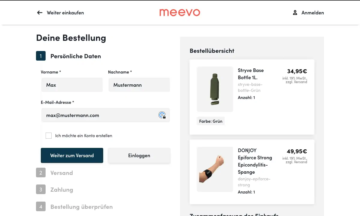 meevo checkout